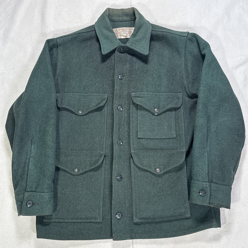 Vintage 70s CC Filson Mackinaw Cruiser Jacket Mens Size 40 Medium M Wool Western